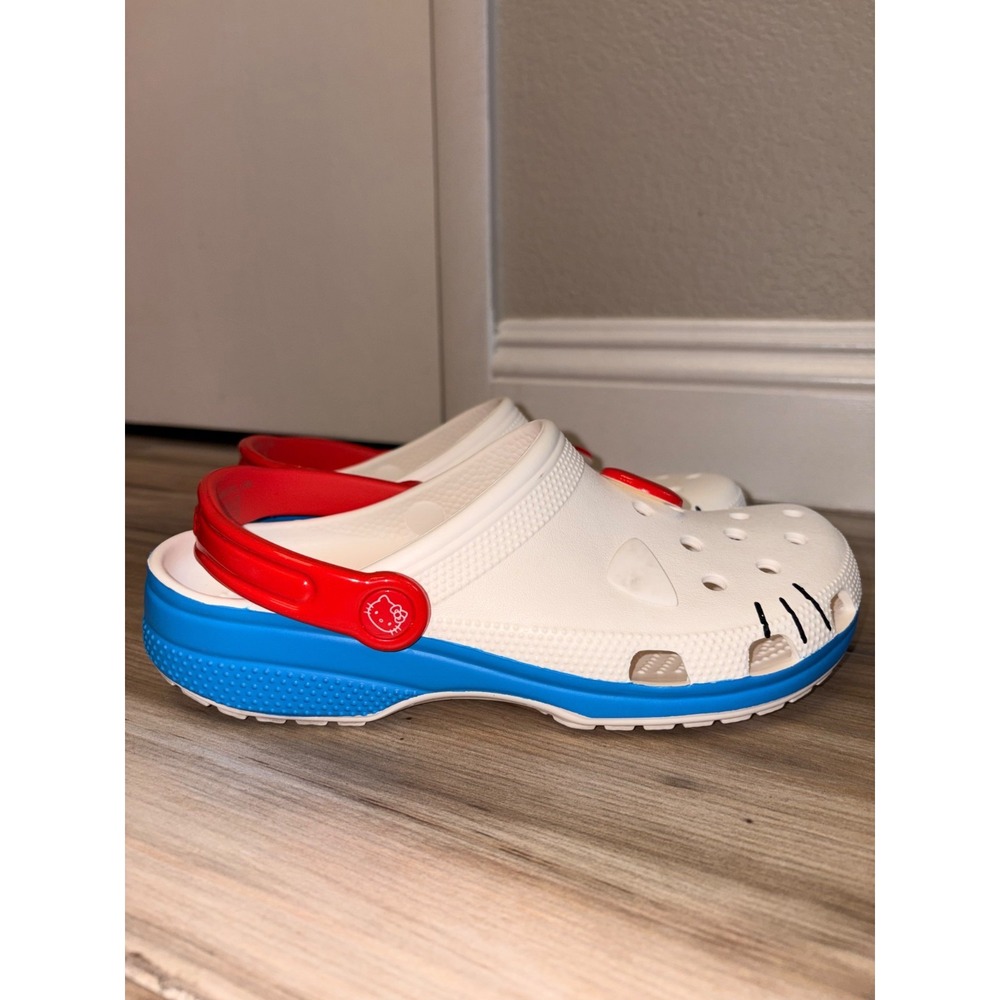 Crocs Hello Kitty Classic Clog Womens White Red Bow 50th Anniversary M 7/ W 9 - Picture 2 of 7